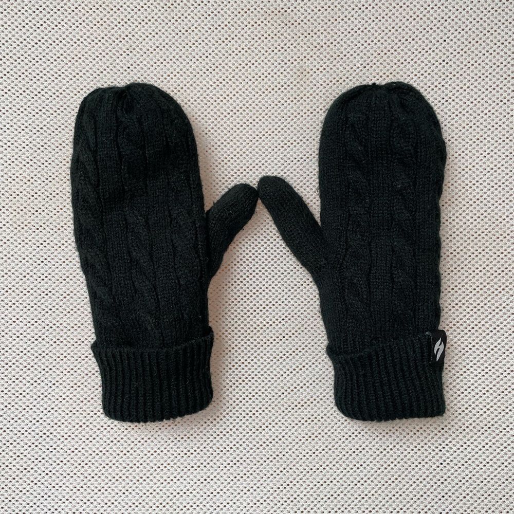 Black Knit Mittens
